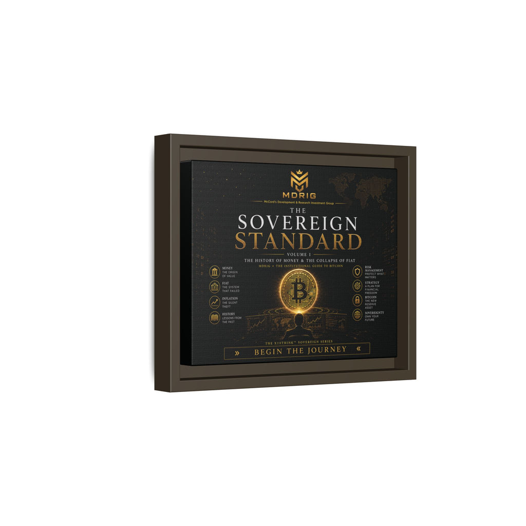 Framed Matte Canvas Print — "The Sovereign Standard" Bitcoin Art