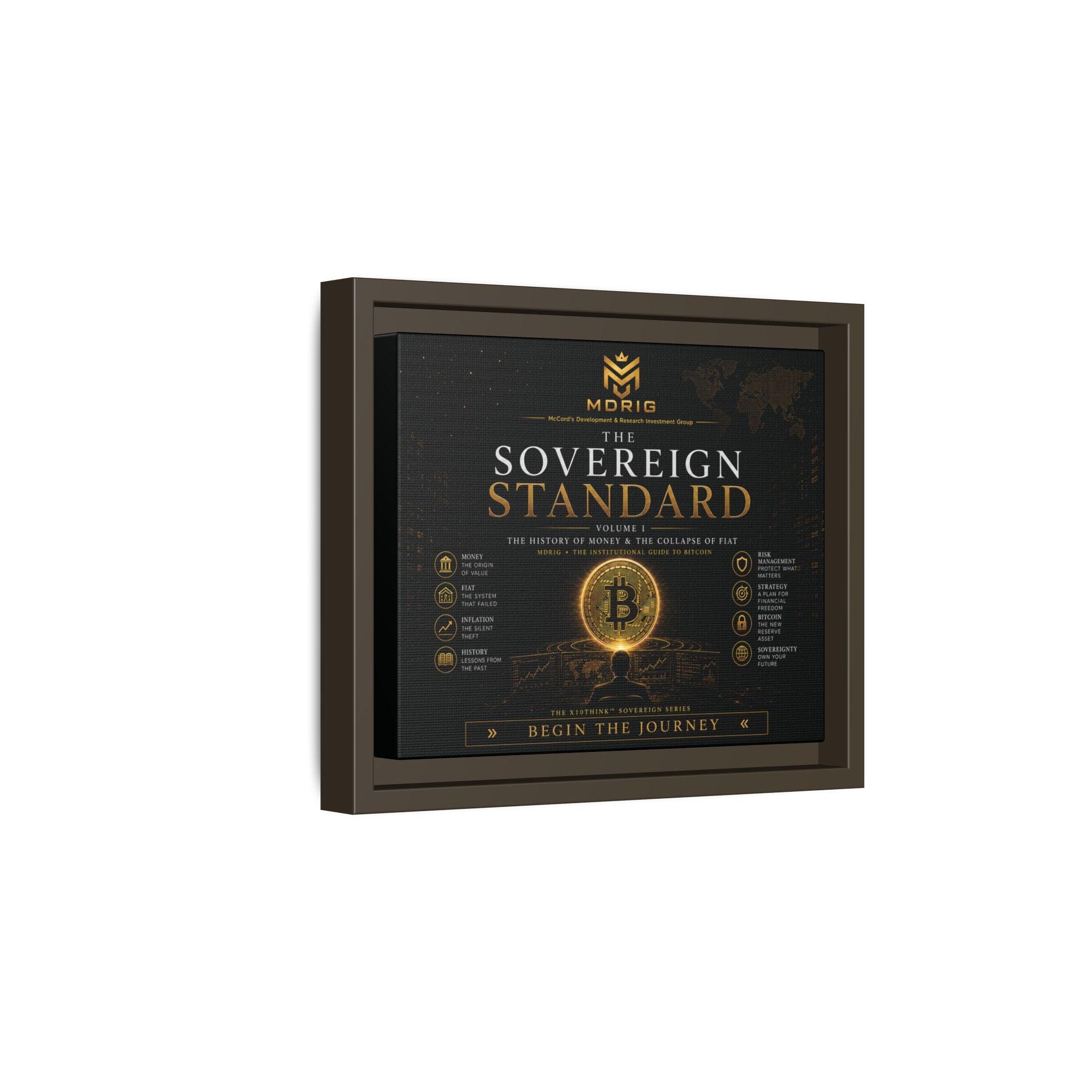 Framed Matte Canvas Print — "The Sovereign Standard" Bitcoin Art