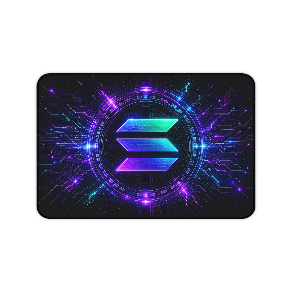 Solana desk mat for SOL investors crypto traders gaming setups and blockchain office decor