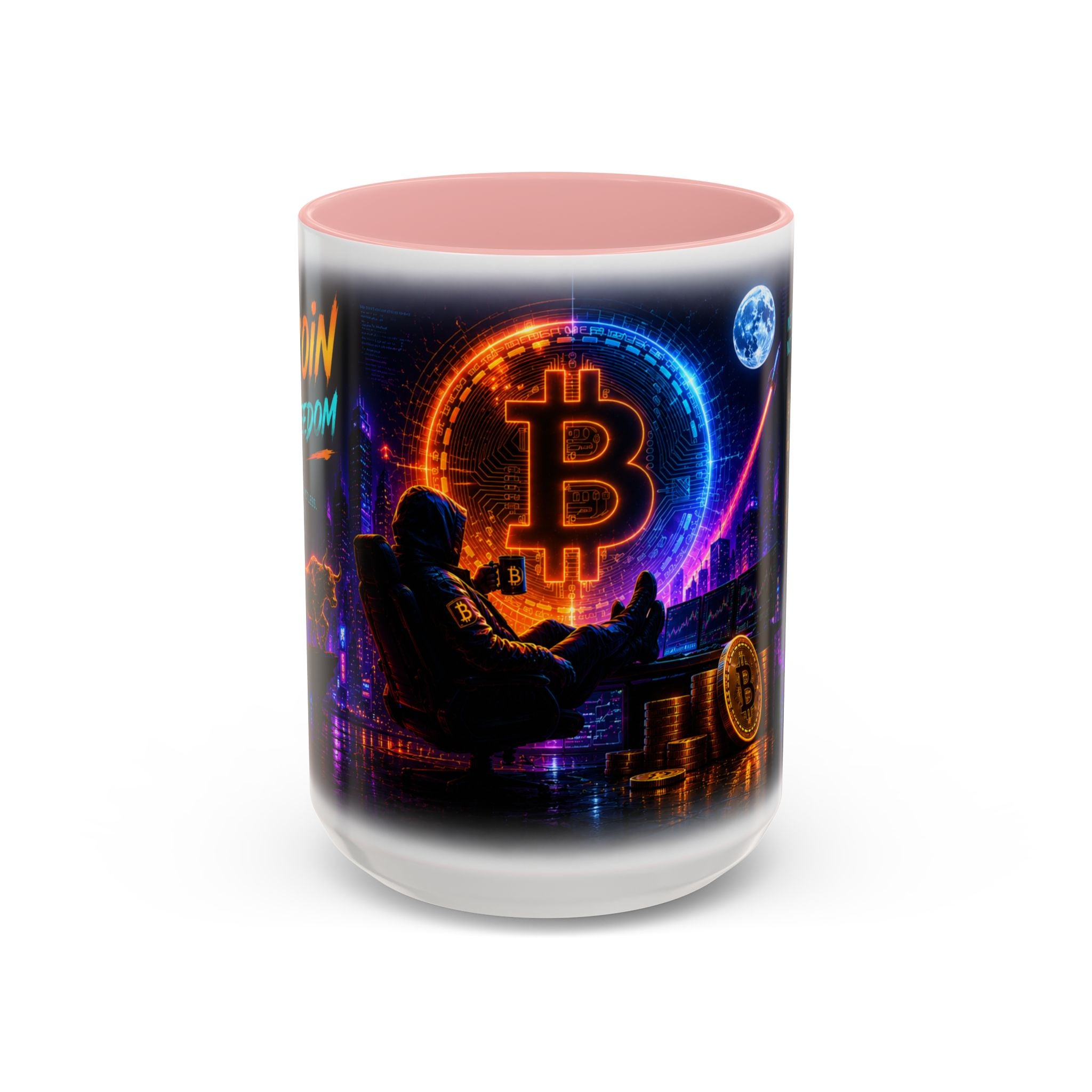 Bitcoin Cyberpunk Coffee Mug | Crypto Trader Mug | Bitcoin Is Freedom Cup | Crypto Gift for Men | Cyberpunk Bitcoin Art Mug