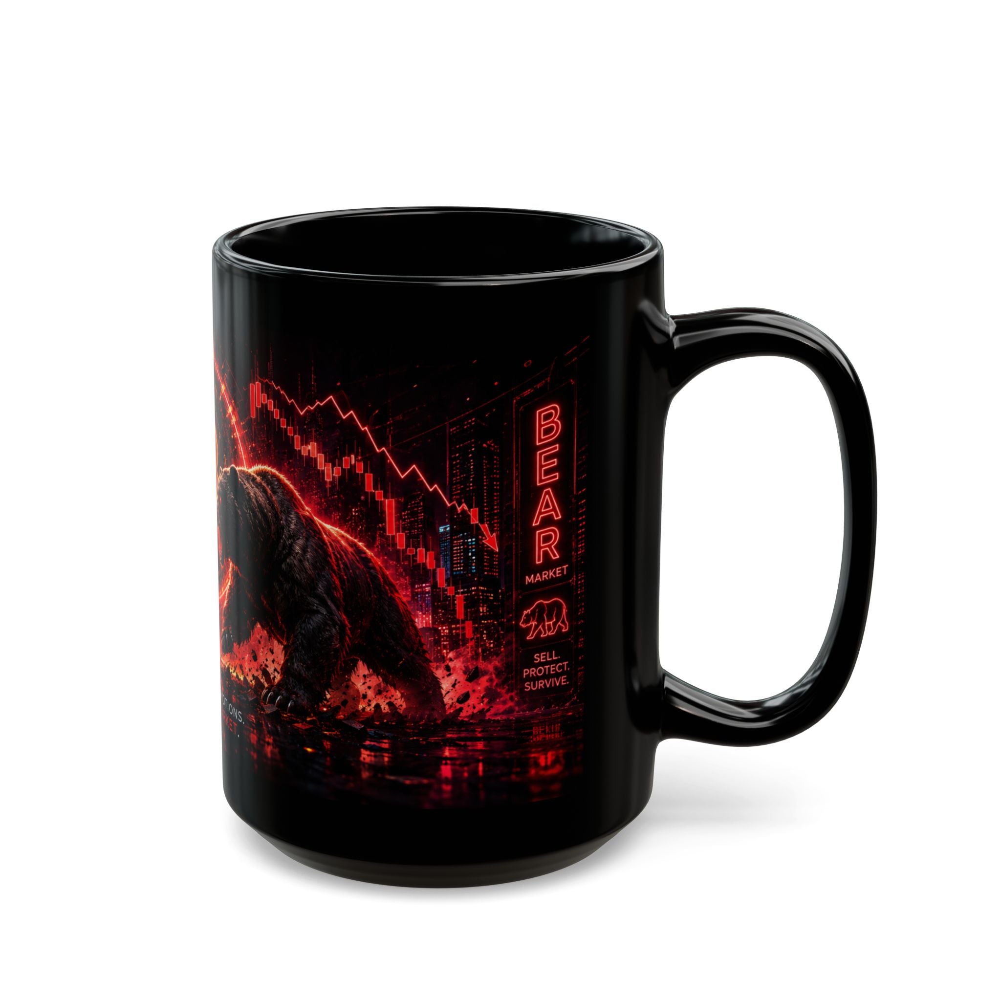 Bull vs Bear Bitcoin Mug | Crypto Coffee Mug | Trading Mug | Day Trader Gift | Bitcoin Cup | Stock Market Coffee Mug | Cyberpunk Mug