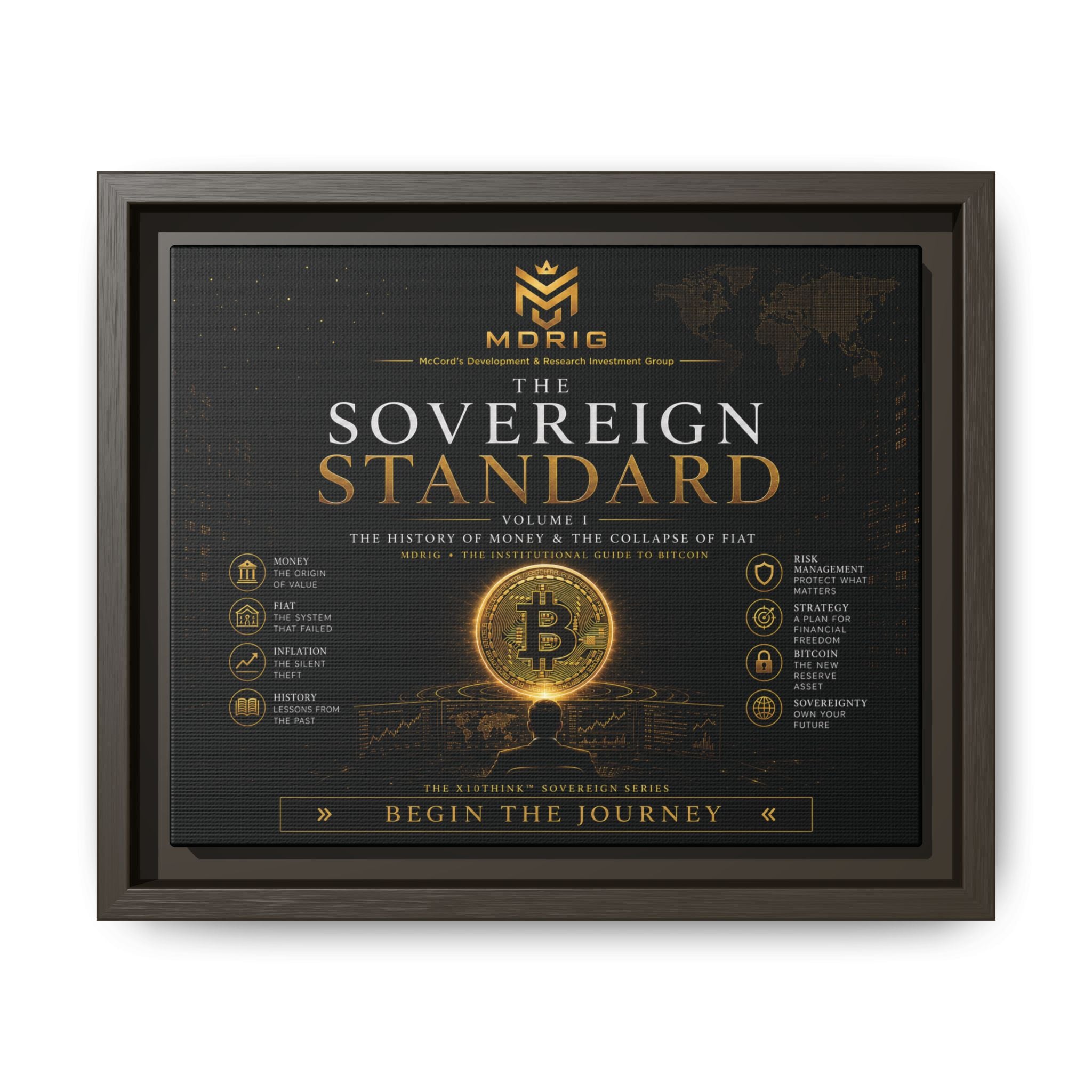 Framed Matte Canvas Print — "The Sovereign Standard" Bitcoin Art