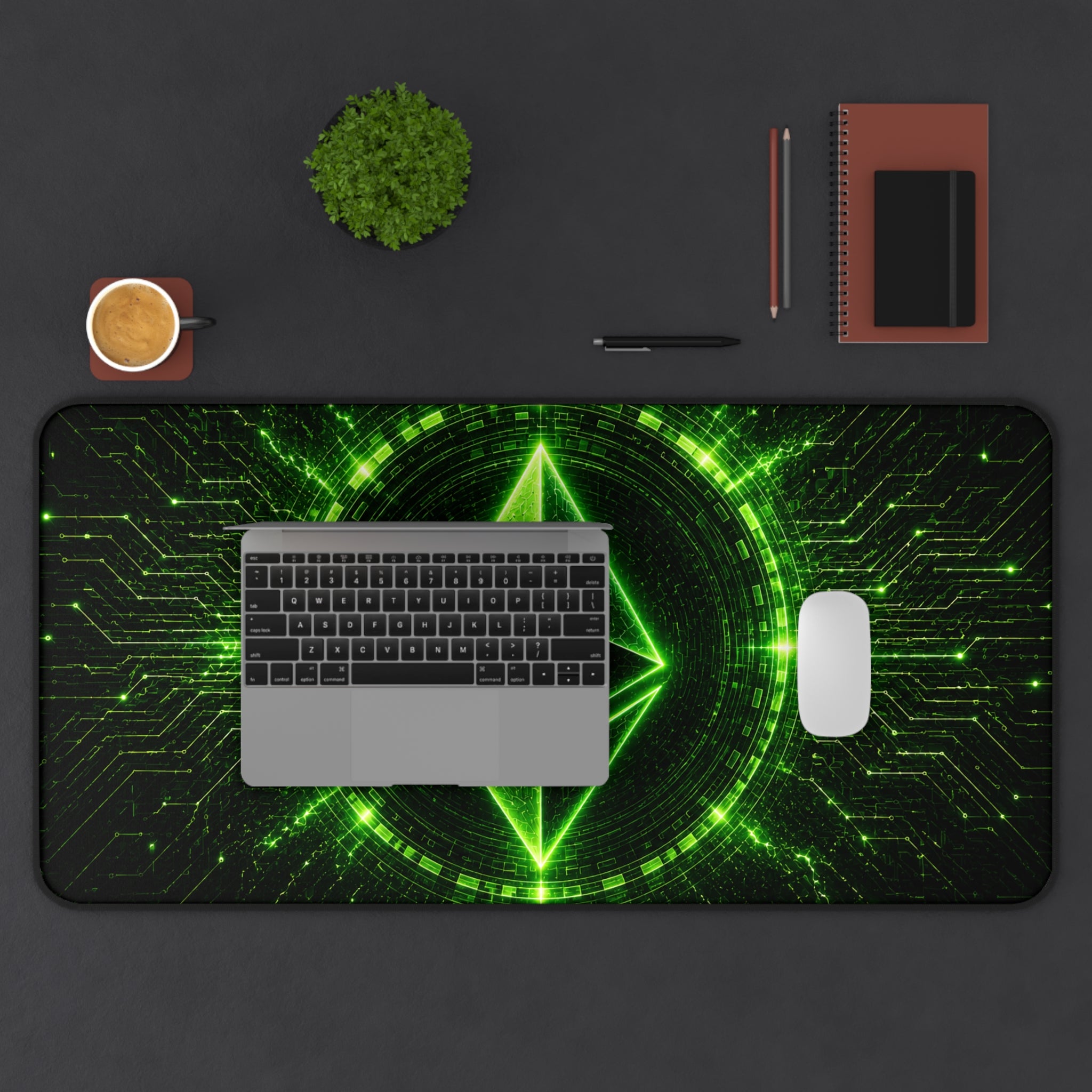 Neon Ethereum Logo Desk Mat | Crypto Gaming Mousepad