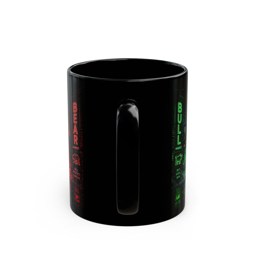 Bull vs bear Bitcoin cup product image for trading desk coffee setup