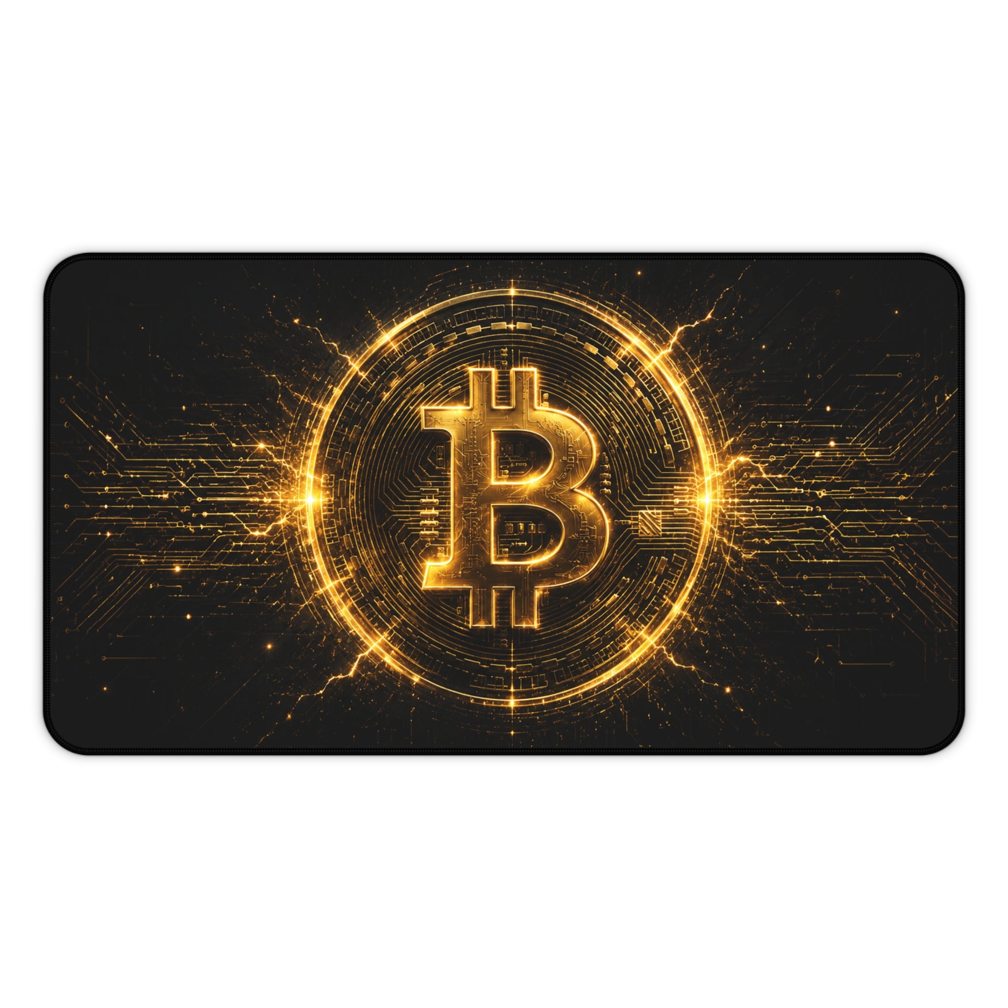 Cyberpunk Bitcoin desk mat for crypto traders gaming setups and trading desk decor