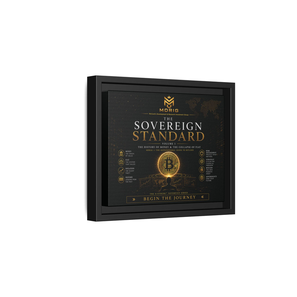 Framed Matte Canvas Print — "The Sovereign Standard" Bitcoin Art