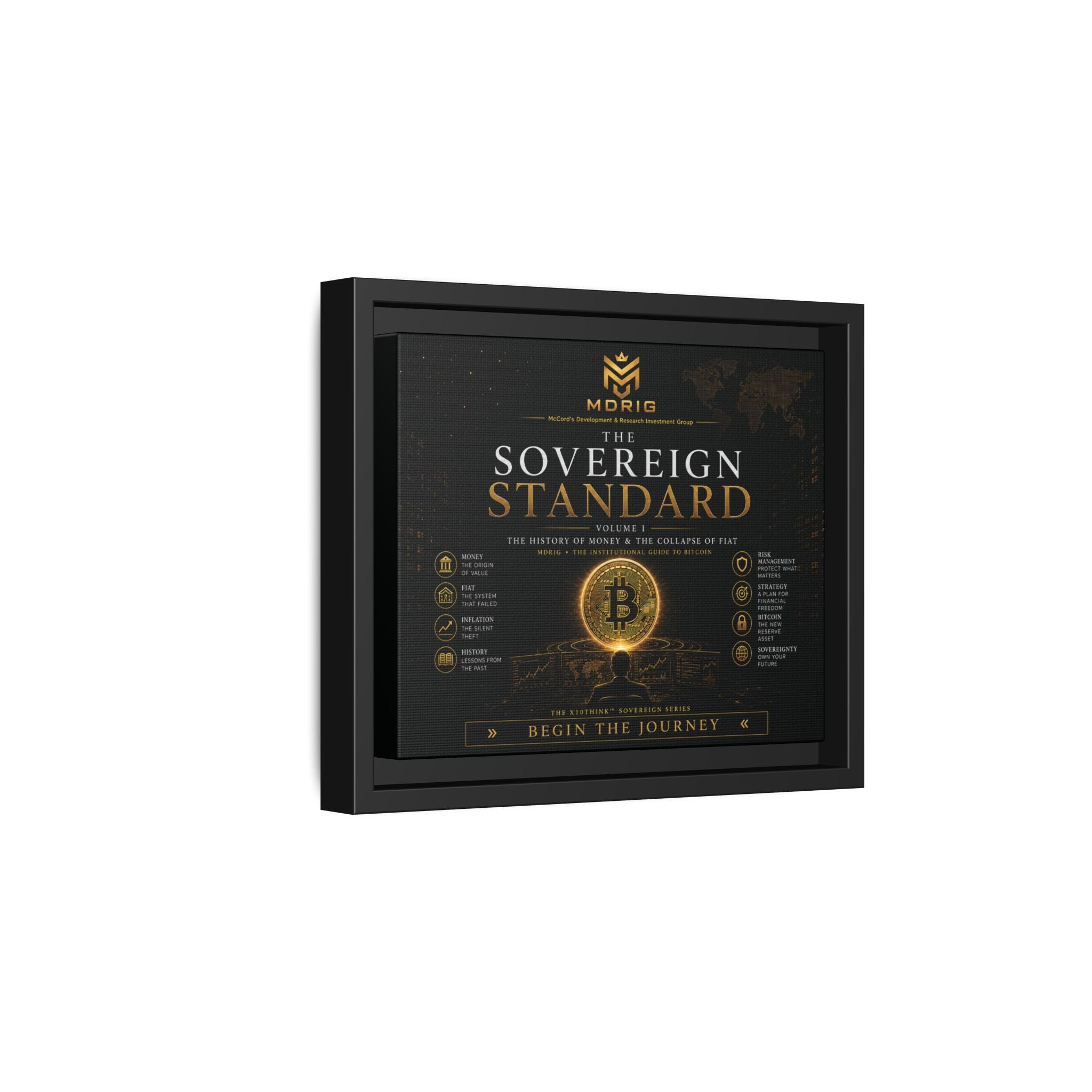Framed Matte Canvas Print — "The Sovereign Standard" Bitcoin Art
