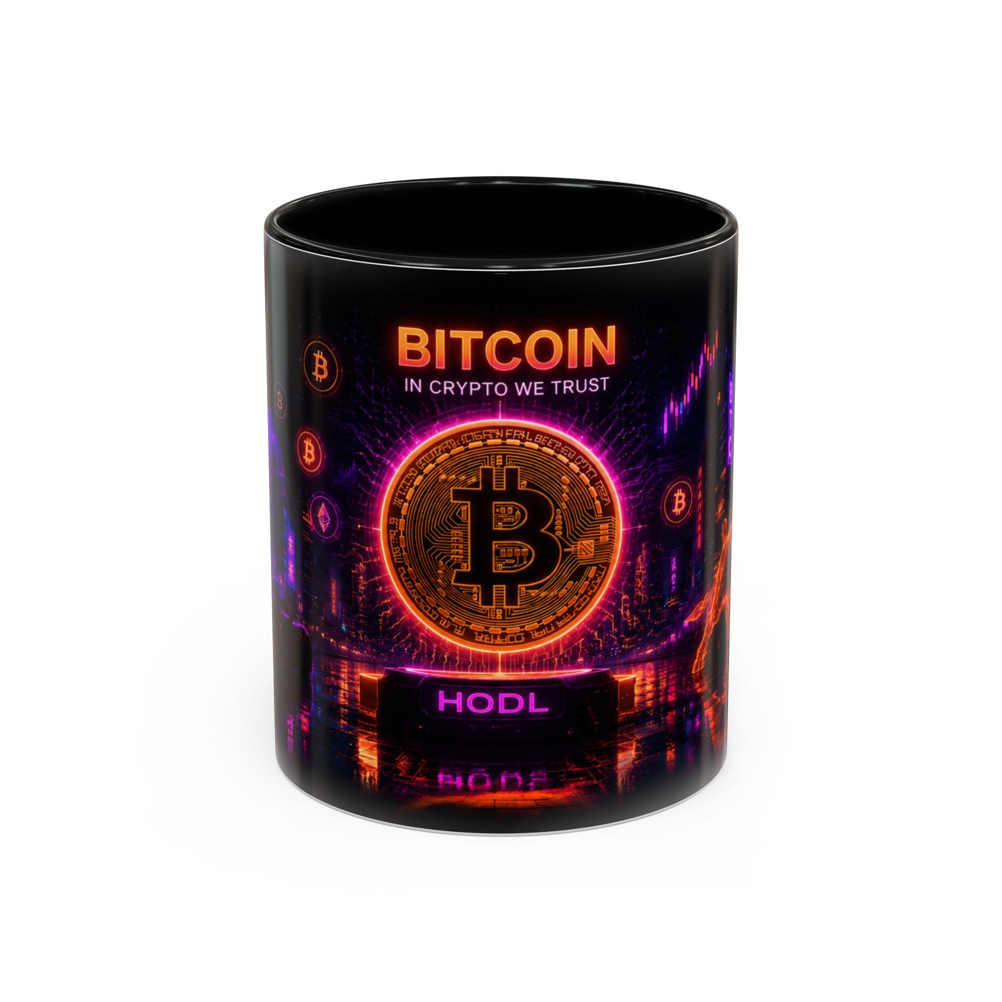 Bitcoin cyberpunk coffee mug for crypto traders Bitcoin investors and blockchain gift ideas