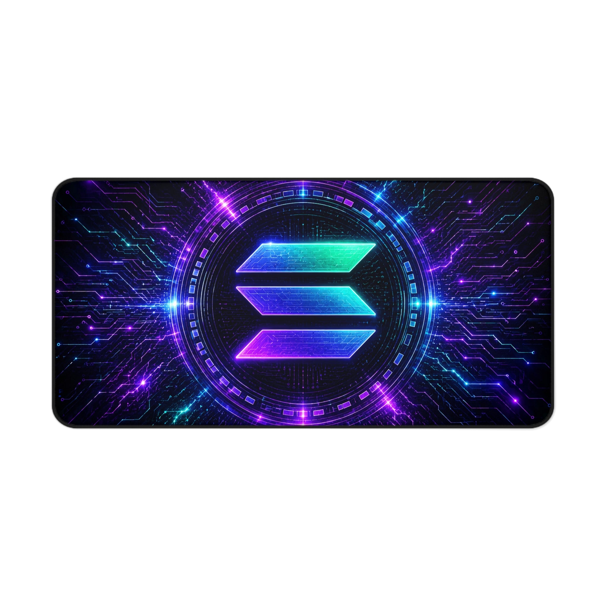 Large Solana crypto mouse pad for blockchain trading desk and gamer setup