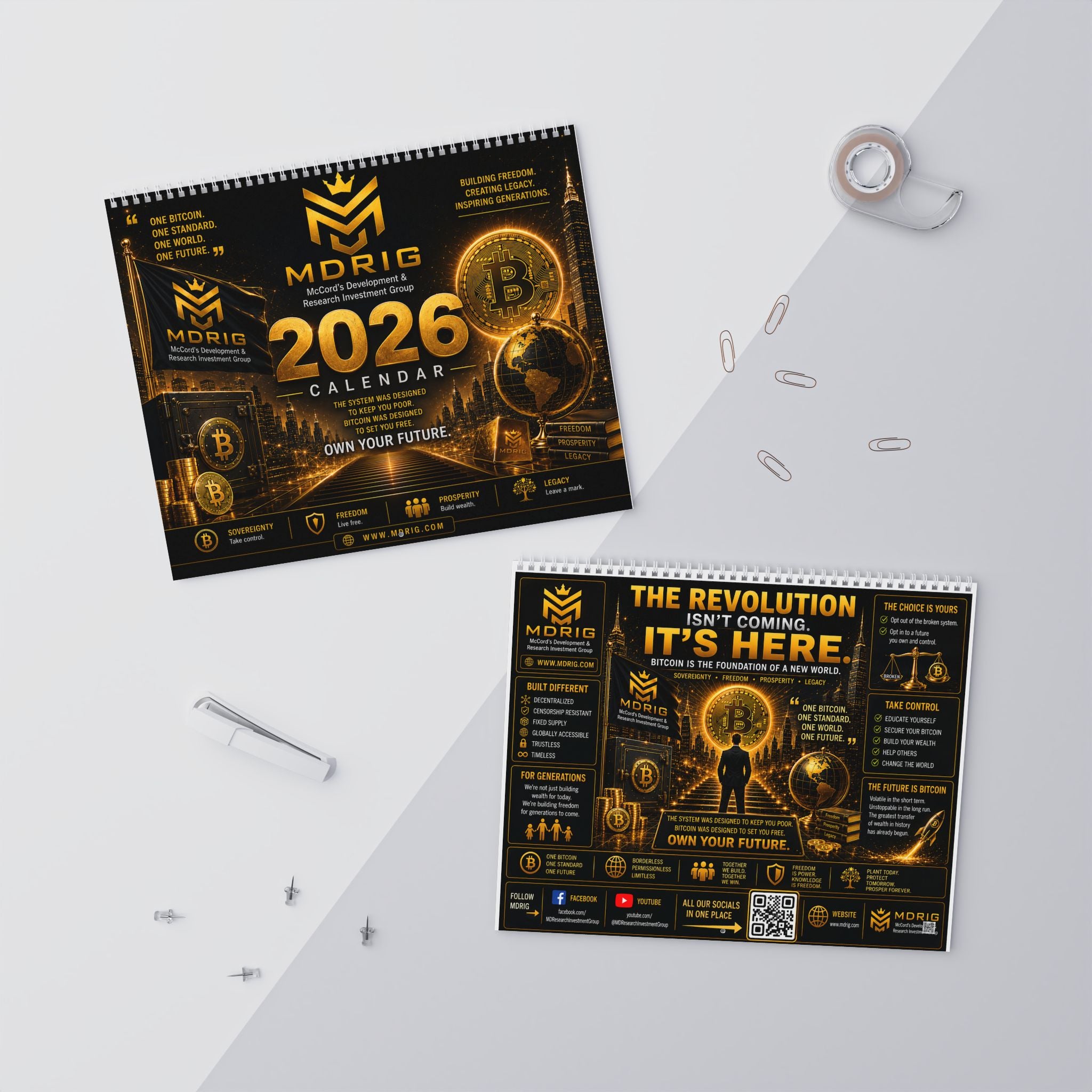Bitcoin wealth calendar wall display