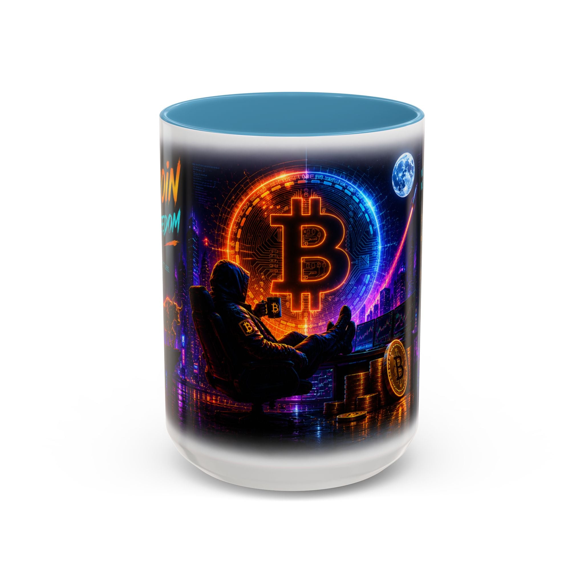 Bitcoin Cyberpunk Coffee Mug | Crypto Trader Mug | Bitcoin Is Freedom Cup | Crypto Gift for Men | Cyberpunk Bitcoin Art Mug