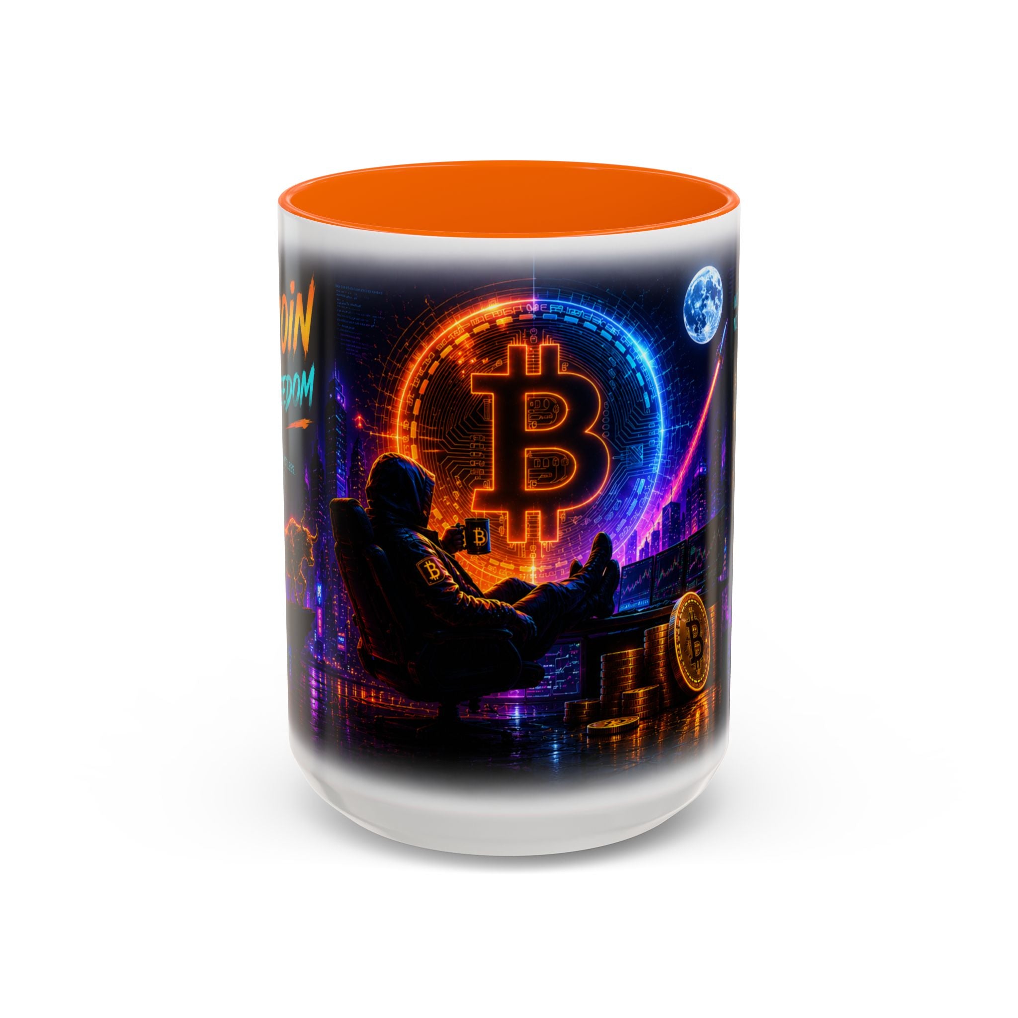 Bitcoin Cyberpunk Coffee Mug | Crypto Trader Mug | Bitcoin Is Freedom Cup | Crypto Gift for Men | Cyberpunk Bitcoin Art Mug