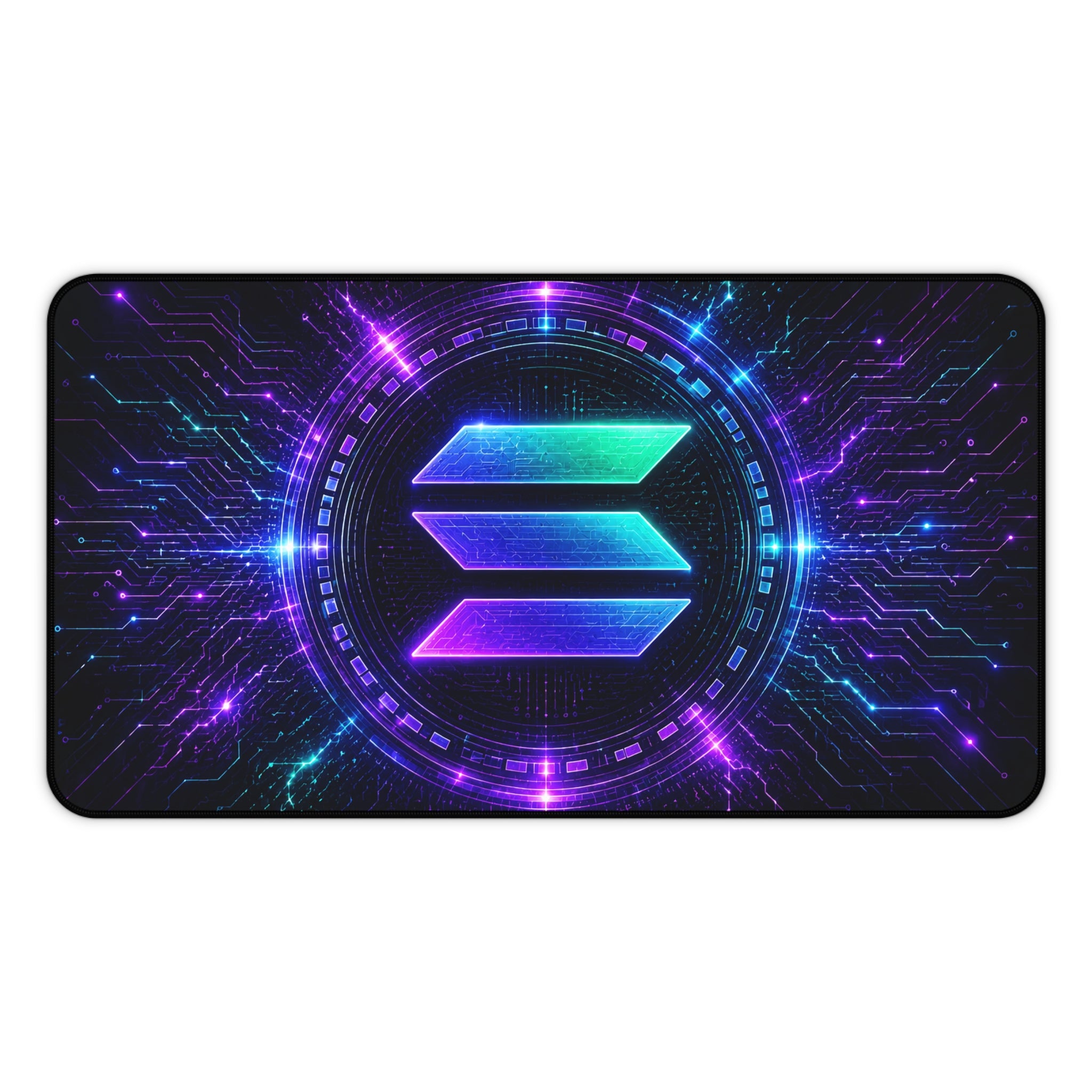 Solana desk mat closeup for SOL investors crypto traders and gaming workspace