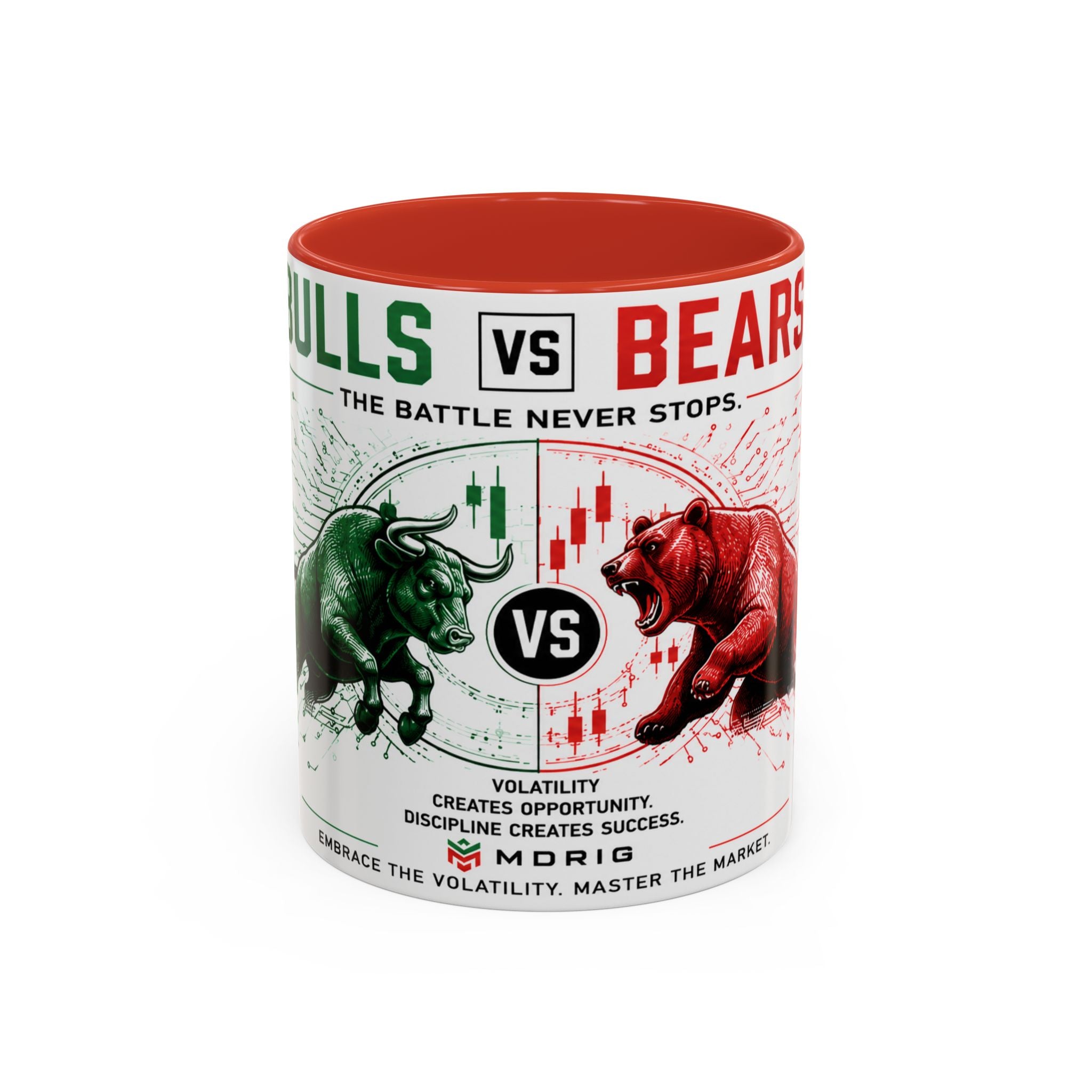 Bulls vs Bears mug product image for trading desk decor and market enthusiasts