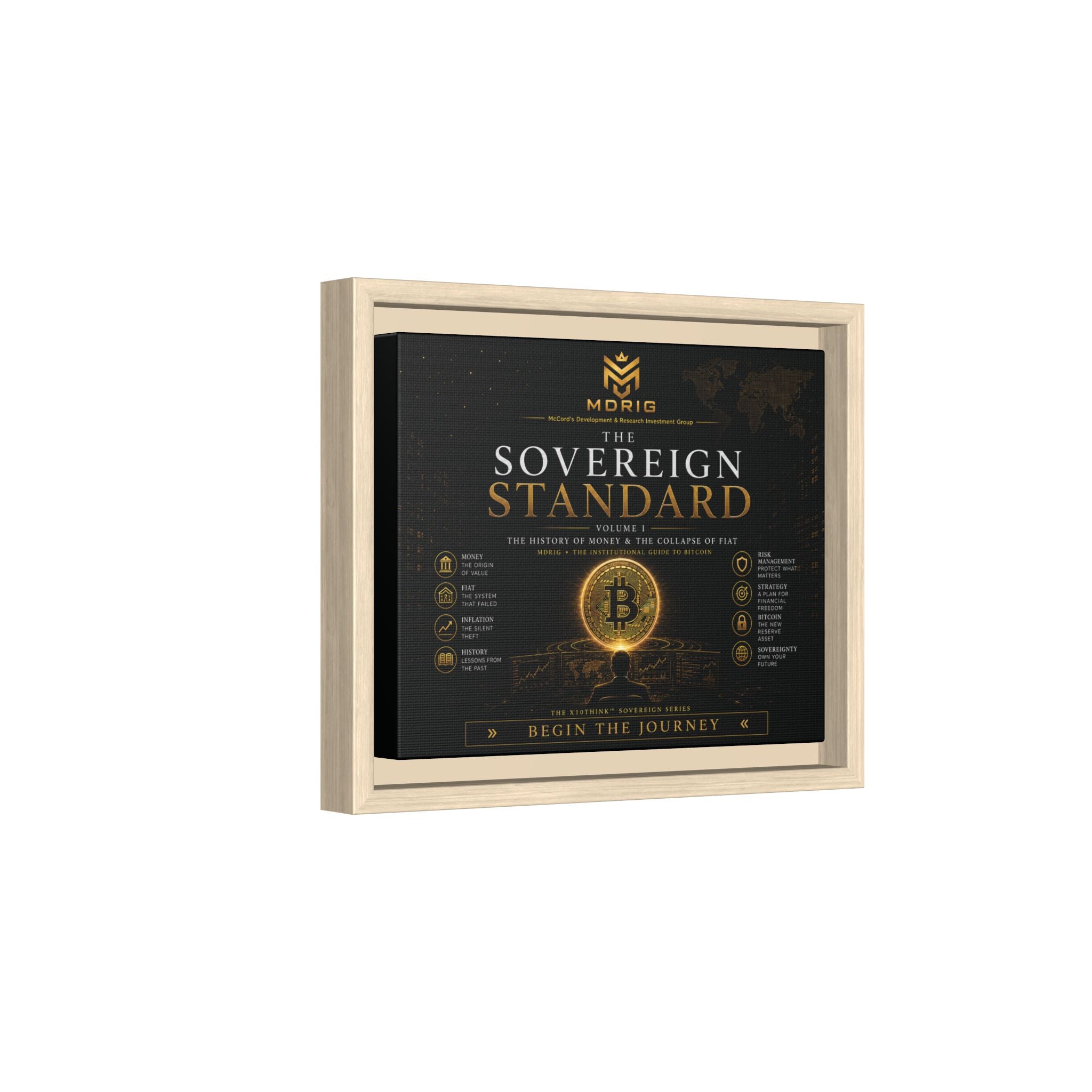 Framed Matte Canvas Print — "The Sovereign Standard" Bitcoin Art