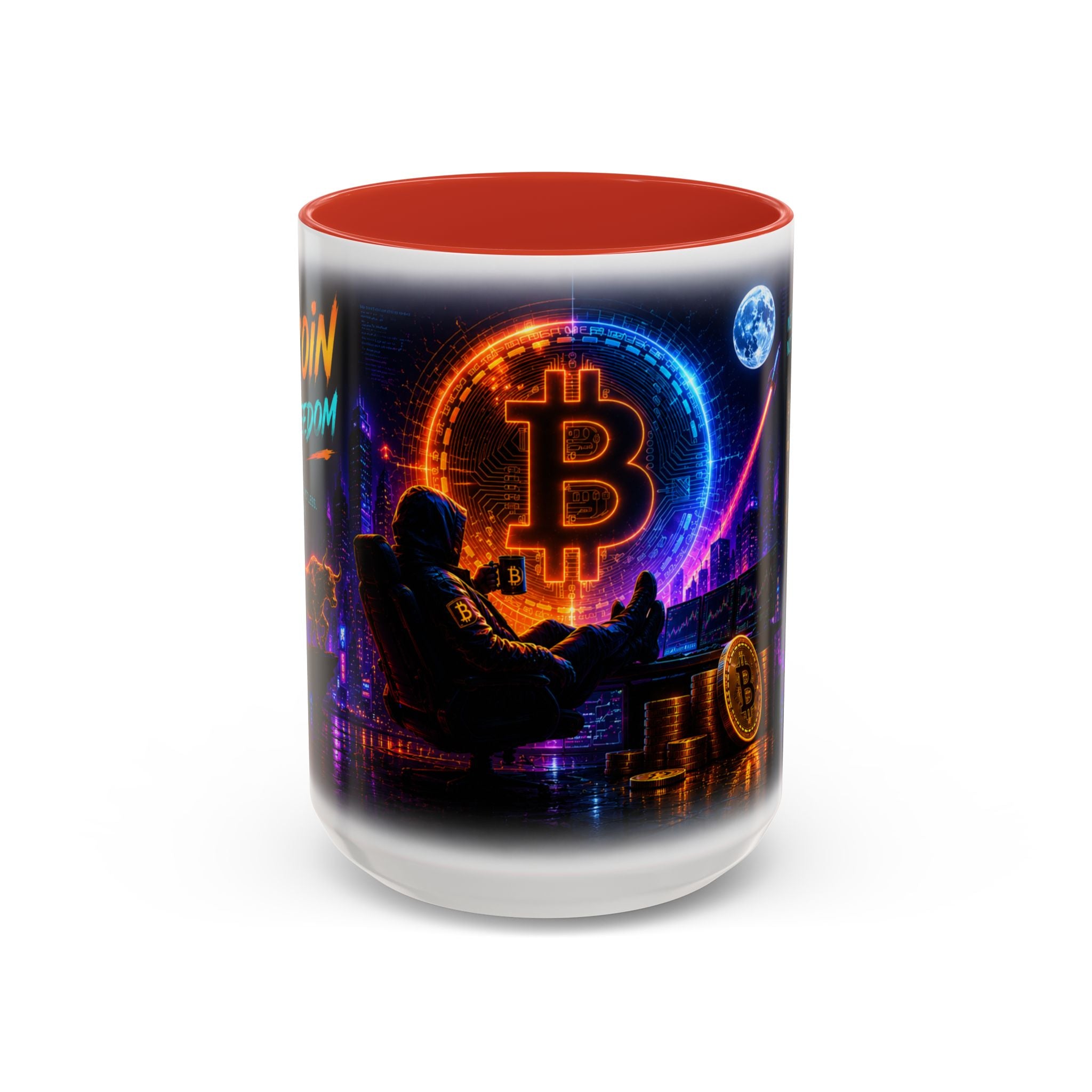 Bitcoin Cyberpunk Coffee Mug | Crypto Trader Mug | Bitcoin Is Freedom Cup | Crypto Gift for Men | Cyberpunk Bitcoin Art Mug