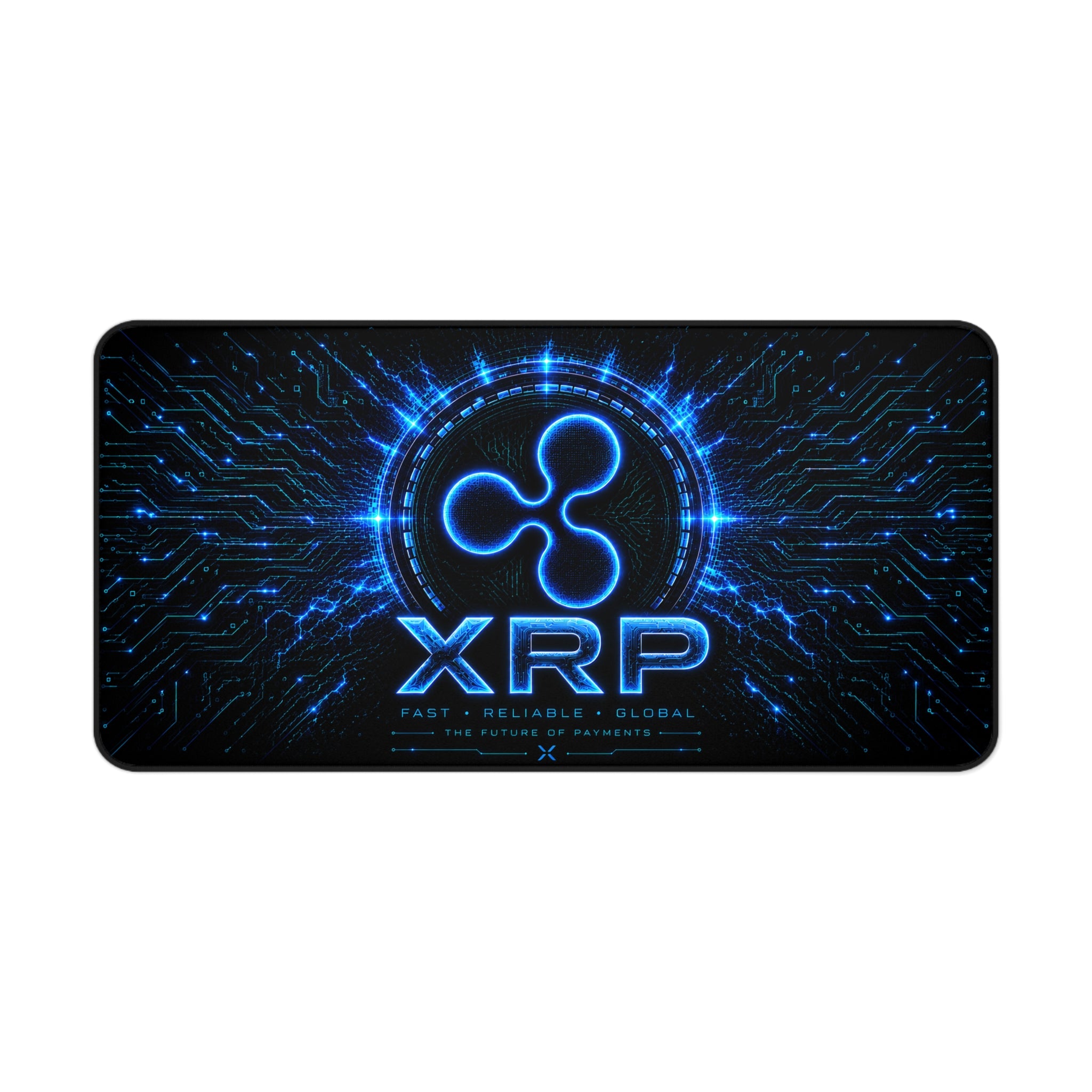 Large XRP crypto mouse pad for blockchain trading desk and gamer setup