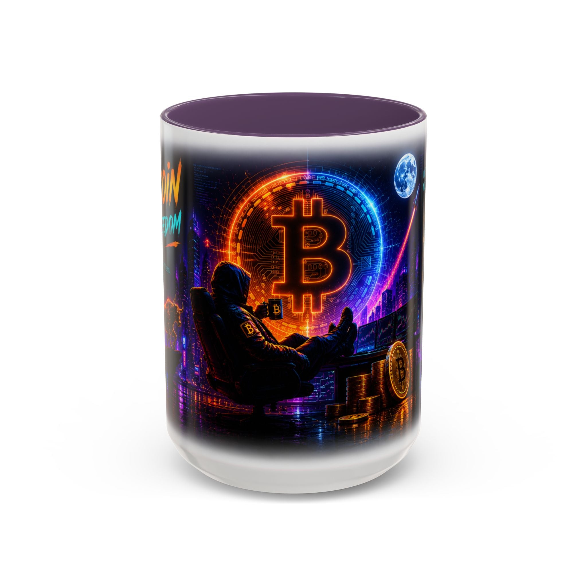 Bitcoin Cyberpunk Coffee Mug | Crypto Trader Mug | Bitcoin Is Freedom Cup | Crypto Gift for Men | Cyberpunk Bitcoin Art Mug