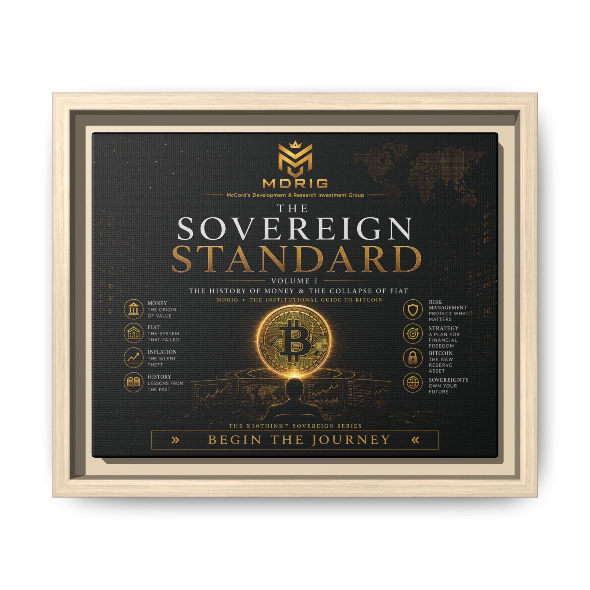 Framed canvas product side view for office decor