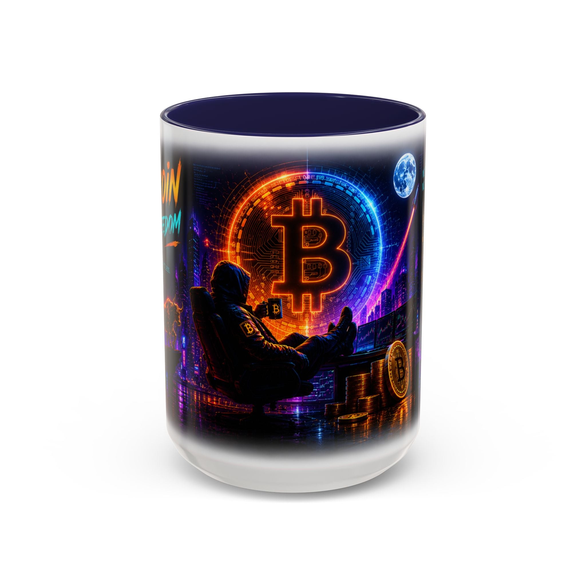 Bitcoin Cyberpunk Coffee Mug | Crypto Trader Mug | Bitcoin Is Freedom Cup | Crypto Gift for Men | Cyberpunk Bitcoin Art Mug