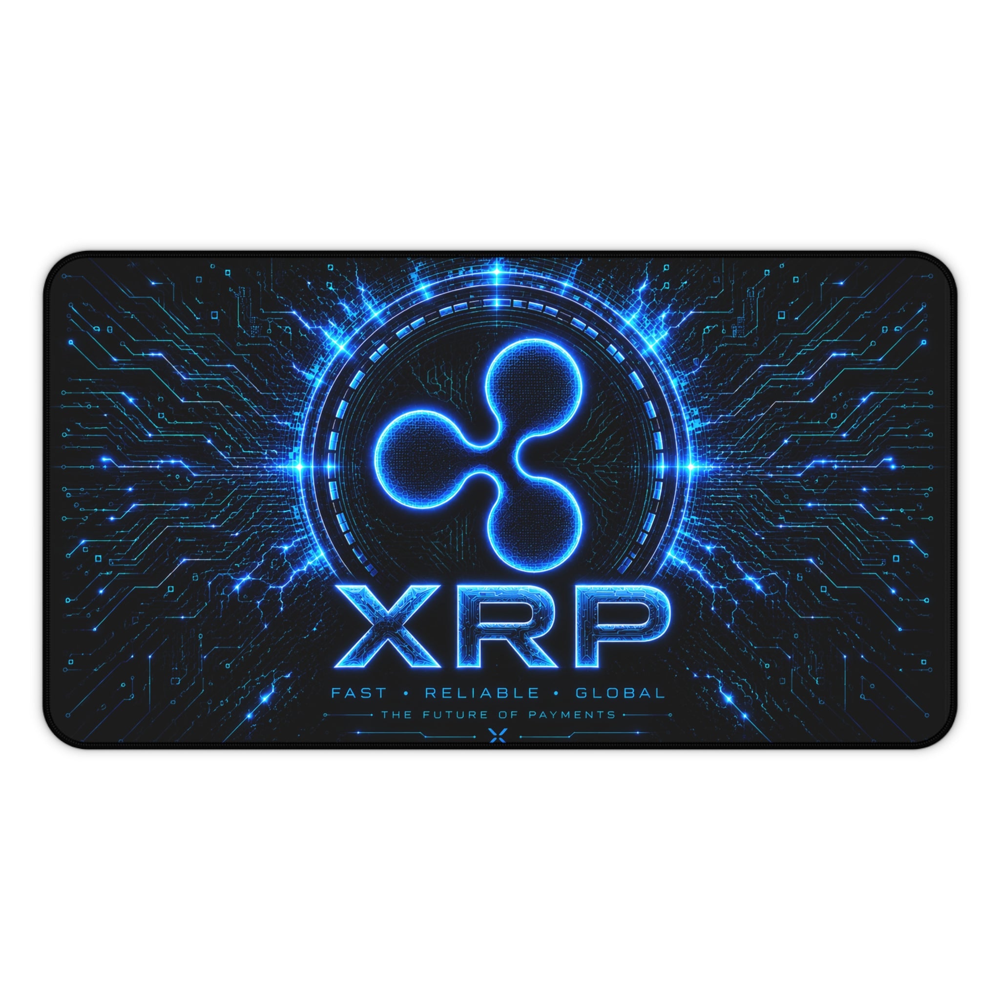 XRP desk mat closeup for Ripple investors crypto traders and gaming workspace