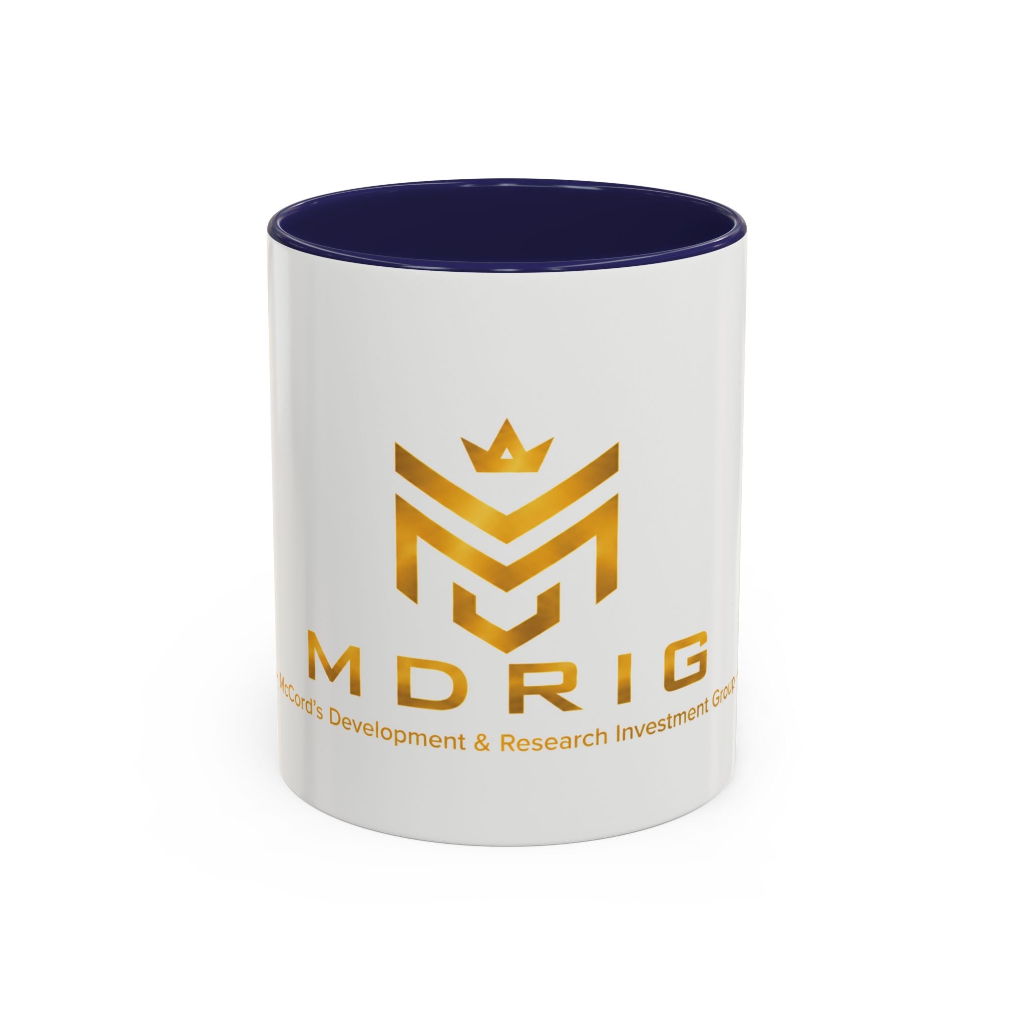 MDRIG crypto coffee mug side view for Bitcoin traders blockchain fans and finance gifts