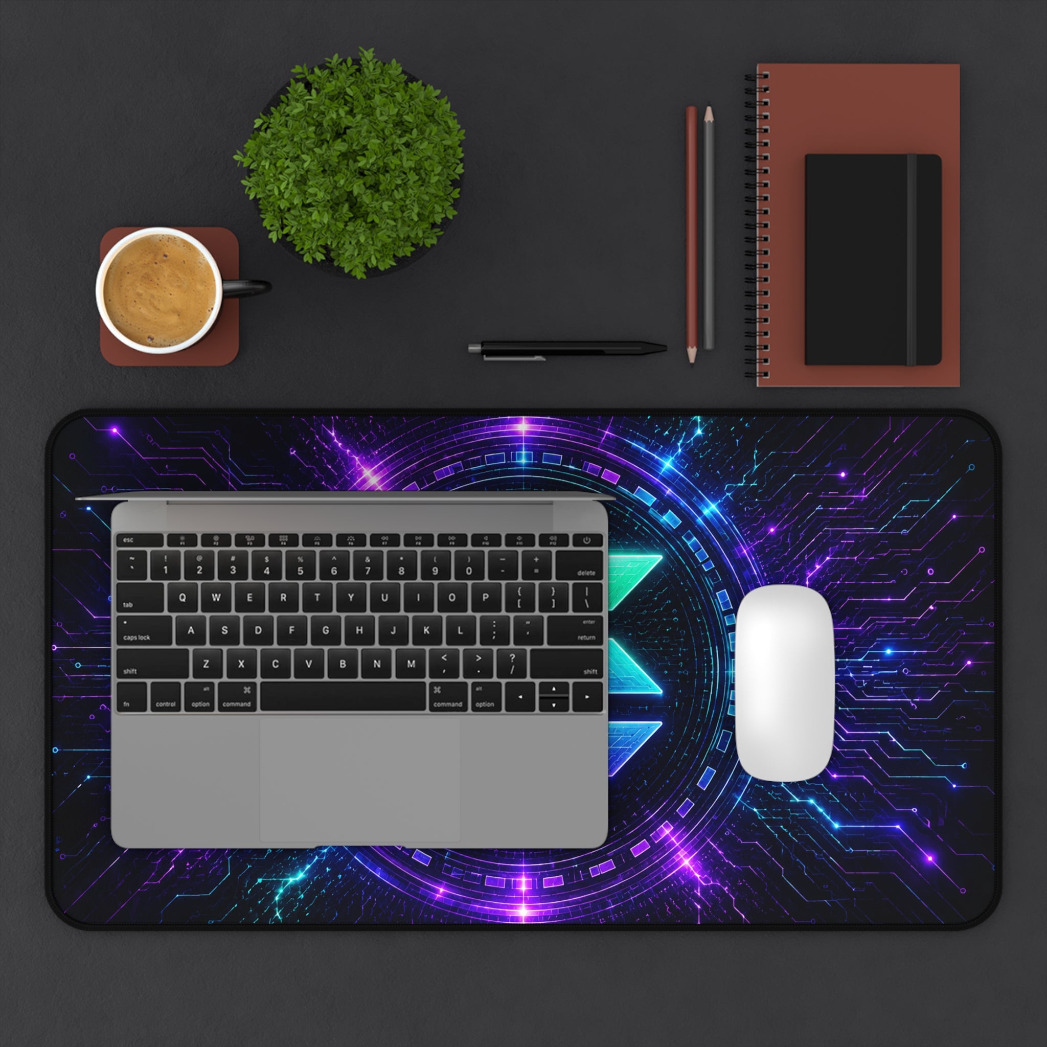 Solana Desk Mat | SOL Crypto Mouse Pad | Cyberpunk Gaming Setup | Solana Trader Desk Pad | Neon Crypto Office Decor