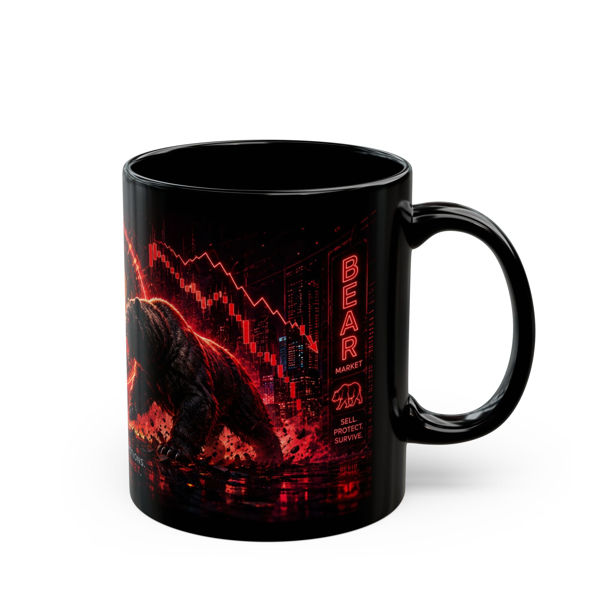 Bitcoin trading mug mockup for day traders investors and crypto office decor