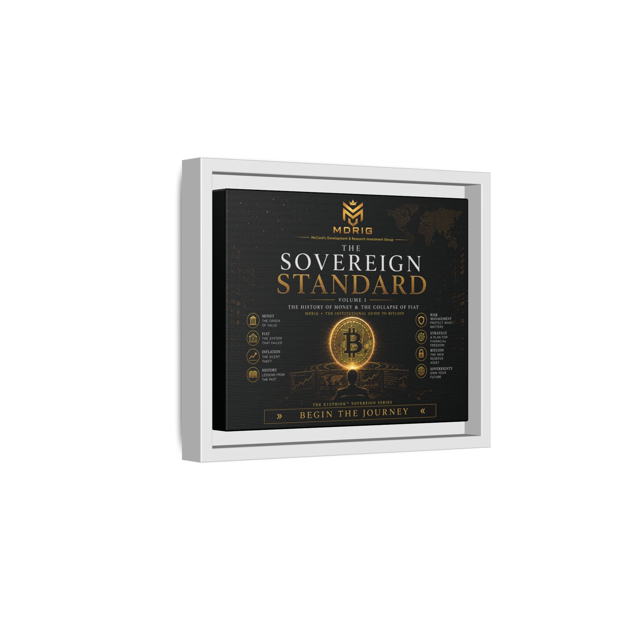 Framed Matte Canvas Print — "The Sovereign Standard" Bitcoin Art