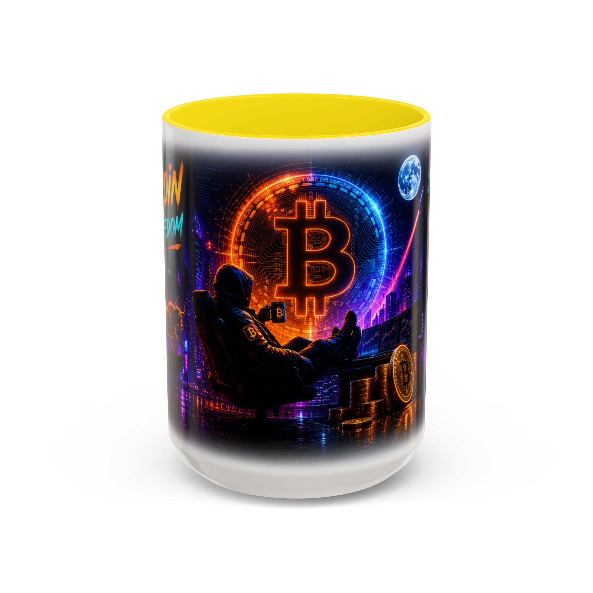 Bitcoin Cyberpunk Coffee Mug | Crypto Trader Mug | Bitcoin Is Freedom Cup | Crypto Gift for Men | Cyberpunk Bitcoin Art Mug